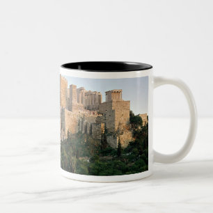 Caneca De Café Em Dois Tons Vista panorâmica da acrópole