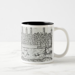 Caneca De Café Em Dois Tons Vista panorâmica de Ferrara