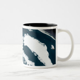 Caneca De Café Em Dois Tons Vista sobre Greenland e o oceano ártico