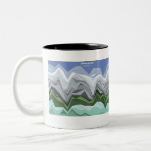 Caneca De Café Em Dois Tons Visualização de dados do Shmoocon Kopidion