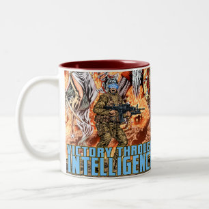Caneca De Café Em Dois Tons Vitória com a inteligência pelo Al Rio