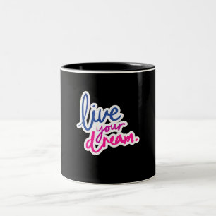 Caneca De Café Em Dois Tons Viva o seu sonho - 11 oz - Mug de dois tons
