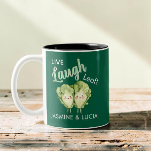 Caneca De Café Em Dois Tons Viva Ria Folha Presente Divertido de Legume para A