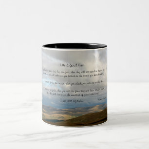 Caneca De Café Em Dois Tons Viva uma boa vida - Marcus Aurelius