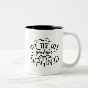 Caneca De Café Em Dois Tons Vive a vida onde você imaginou