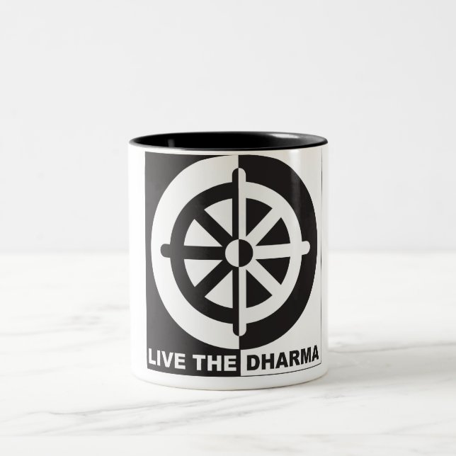 Caneca De Café Em Dois Tons Vive o Dharma (Centro)