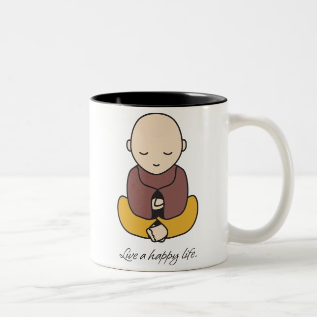 Caneca De Café Em Dois Tons Vive uma vida feliz (Direita)