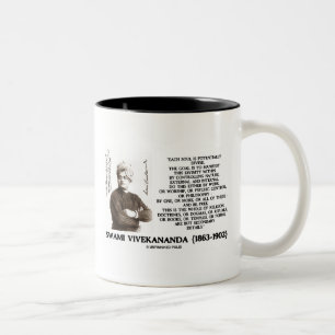 Caneca De Café Em Dois Tons Vivekananda Cada Alma Potencialmente Divina Seja L