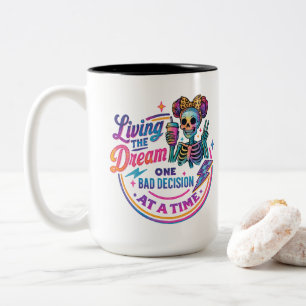 Caneca De Café Em Dois Tons Vivendo O Sonho...