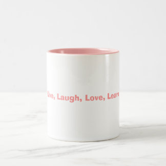 Caneca De Café Em Dois Tons Vivo, riso, amor, aprenda