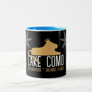 Caneca De Café Em Dois Tons Vizinhança do Lago Como
