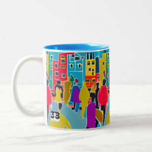 Caneca De Café Em Dois Tons Vizinhos