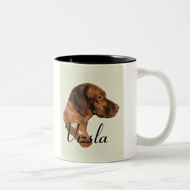 Caneca De Café Em Dois Tons Vizsla Art Gifts (Direita)