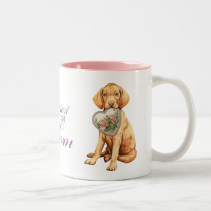 Caneca De Café Em Dois Tons Vizsla Heart Mãe