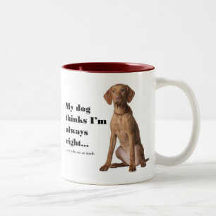 Caneca De Café Em Dois Tons Vizsla v Wife Mug