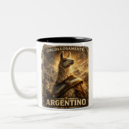 Caneca De Café Em Dois Tons VLLC Orgullosamente Argentino Llama Mate Patriotic