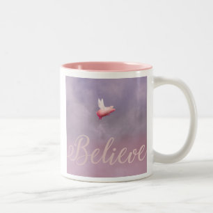 Caneca De Café Em Dois Tons Voar Porco-Acredita