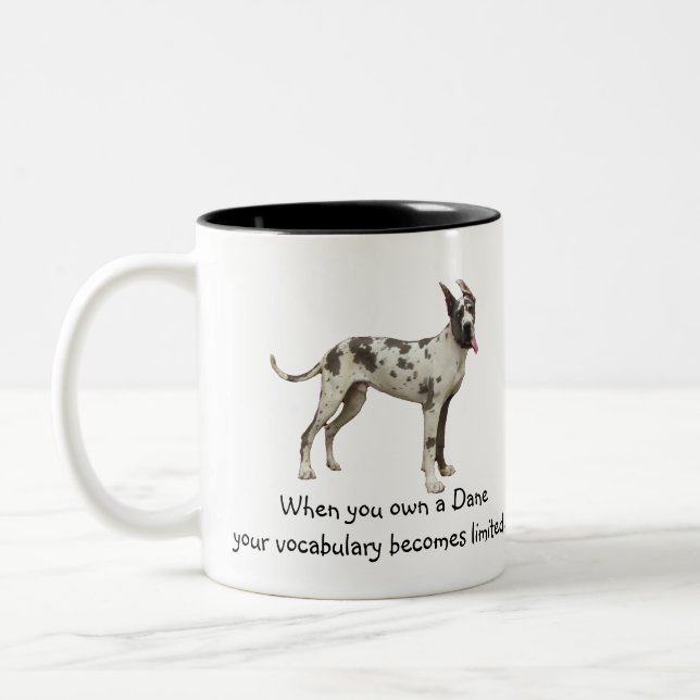 Caneca De Café Em Dois Tons Vocabulário do dinamarquês (Esquerda)