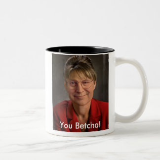 Caneca De Café Em Dois Tons Você Betcha! Sarah Palin & Dick Cheney VP,