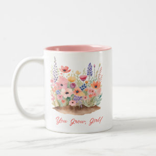 Caneca De Café Em Dois Tons Você Cresce Garota
