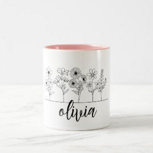 Caneca De Café Em Dois Tons Você cultiva a garota engraçada e apetita o nome p