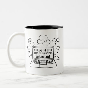 Caneca De Café Em Dois Tons você é a melhor coisa que eu encontrei na internet
