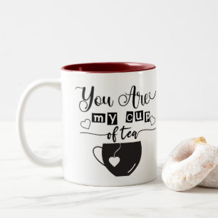 Caneca De Café Em Dois Tons Você é a minha taça de chá amando preto e bran