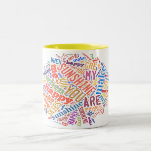Caneca De Café Em Dois Tons "Você é arte da palavra da minha luz do sol" na