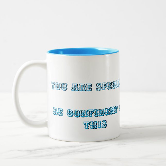 Caneca De Café Em Dois Tons Você é especial, seja confiante (Esquerda)