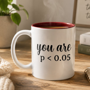 Caneca De Café Em Dois Tons Você É Estatisticamente Significativo P < 0,05