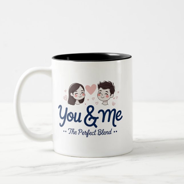 Caneca De Café Em Dois Tons Você e eu - a mistura perfeita | Romântico (Esquerda)