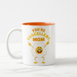 Caneca De Café Em Dois Tons Você é excelente mãe, divertida, linda cartoon sor