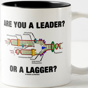 Caneca De Café Em Dois Tons Você É Líder? Ou Um Lagger? (Replicação de DNA)