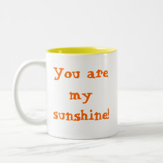 Caneca De Café Em Dois Tons Você é minha luz do sol!