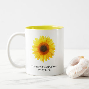 Caneca De Café Em Dois Tons Você É O Girassol Da Minha Vida Presente Aquarela