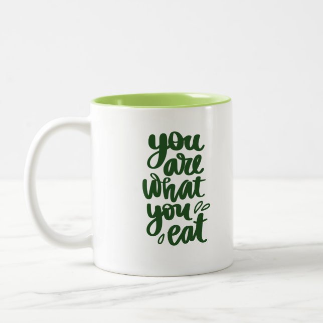 Caneca De Café Em Dois Tons Você é o que você come (Esquerda)
