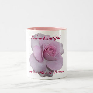 Caneca De Café Em Dois Tons Você é tão bonito quanto o rosa de Sharon