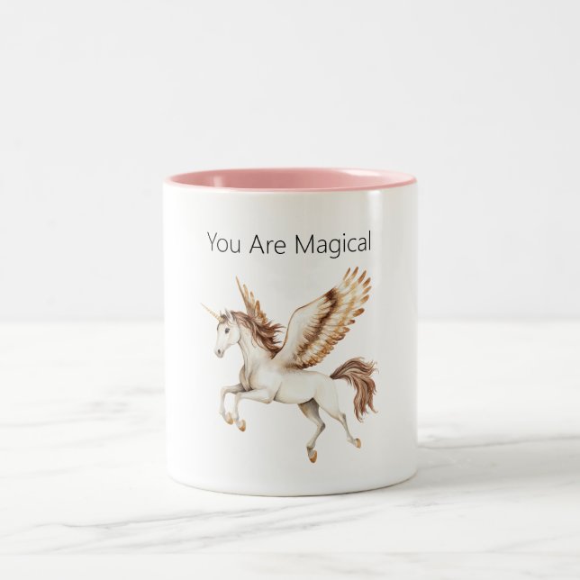 Caneca De Café Em Dois Tons Você É Unicórnio Pegasus Mágico (Centro)