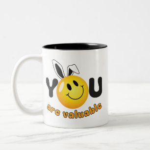 Caneca De Café Em Dois Tons Você É Valioso Arte Motivacional - Coração Fofo