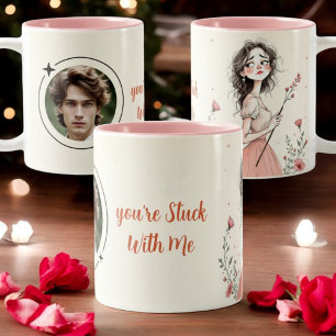 Caneca De Café Em Dois Tons Você está preso comigo