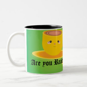 Caneca De Café Em Dois Tons "Você Está Pronta?" Mug para Jantar de Bonés de Ga