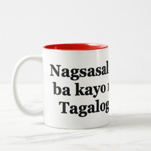 Caneca De Café Em Dois Tons Você fala tagalo? no Tagalog. Sinalizador bf