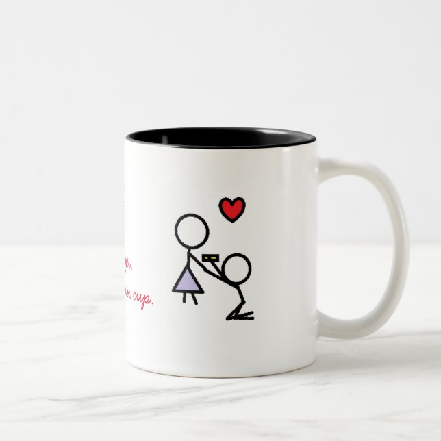 Caneca De Café Em Dois Tons Você Me Casado Café? (Direita)