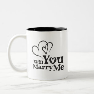 Caneca De Café Em Dois Tons Você me casado - Engraçado Proposta de Casamento
