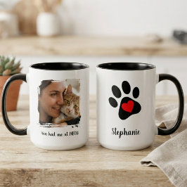 Caneca De Café Em Dois Tons "Você me conquistou com miau" foto e impressão da