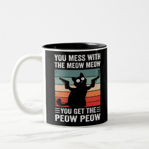 Caneca De Café Em Dois Tons Você Mora Com O Meow... Você Pega Esse Miau.