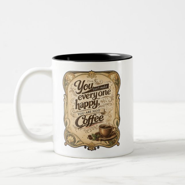 Caneca De Café Em Dois Tons Você Não Pode Deixar Todos Felizes - Café (Esquerda)