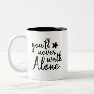 Caneca De Café Em Dois Tons Você nunca andará sozinho // Citação Inspiraci