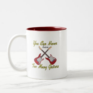 Caneca De Café Em Dois Tons Você Nunca Pode Ter Muitas Guitarras - Coloridas