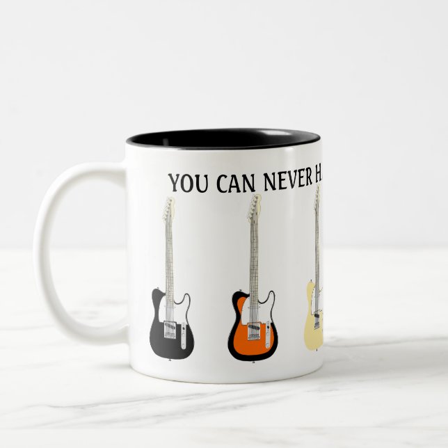 Caneca De Café Em Dois Tons Você Nunca Pode Ter Muitas Guitarras Engraçadas (Esquerda)